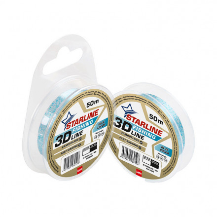 Леска IAM Starline 3D Fishing Line 50m, диаметр 0,30 мм Голубой