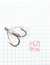 Крючок KOI WEEDLESS TREBLE HOOK, размер 1 INT, цвет BN, тройник незацепляйка 5 шт.