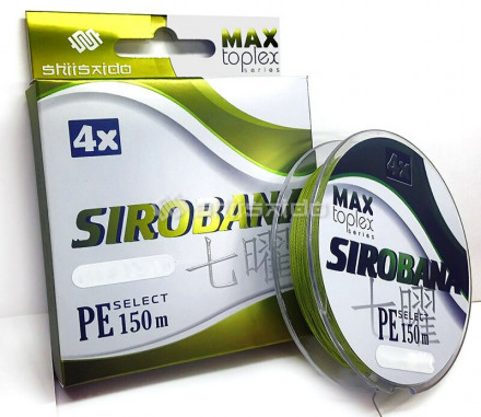 Шнур плетеный Shii Saido Sirobana 4X, L-150 м, d-0,36 мм test-22,7 кг, mosgreen