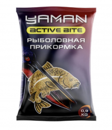 Прикормка Yaman Active Bite Карп чёрная смородина , цв. коричневый, 900 г