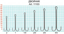 Крючок-двойник FISH SEASON с длин. цевьем №2 BN 8шт 11103-02F