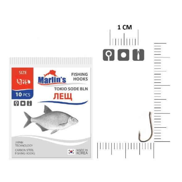 Крючок Marlin&#039;s Лещ Tokio Sode BLN №12 10шт M00111BLN-012