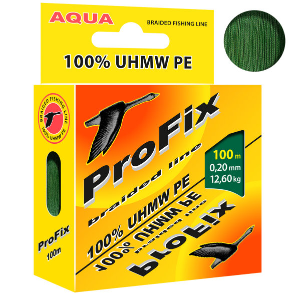 Леска плетеная Aqua ProFix Dark green 0.20 100м