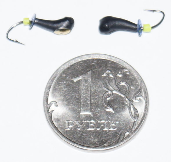 Мормышка вольфрамовая Уралка-перевертыш 3 с коронкой Золото 424