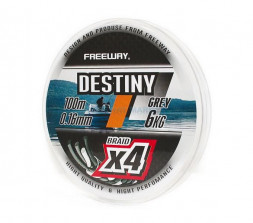 Леска плетеная FREEWAY Destiny Gray FWx4 0.1 8lb 3.6кг