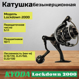 Катушка KYODA Lockdown 2000, 10+1 подшипн., передний фрикцион, запасная шпуля